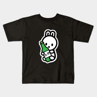 Bunny Rabbit Soju Korean Drink Funny Cute Korea Animal Lover Kids T-Shirt